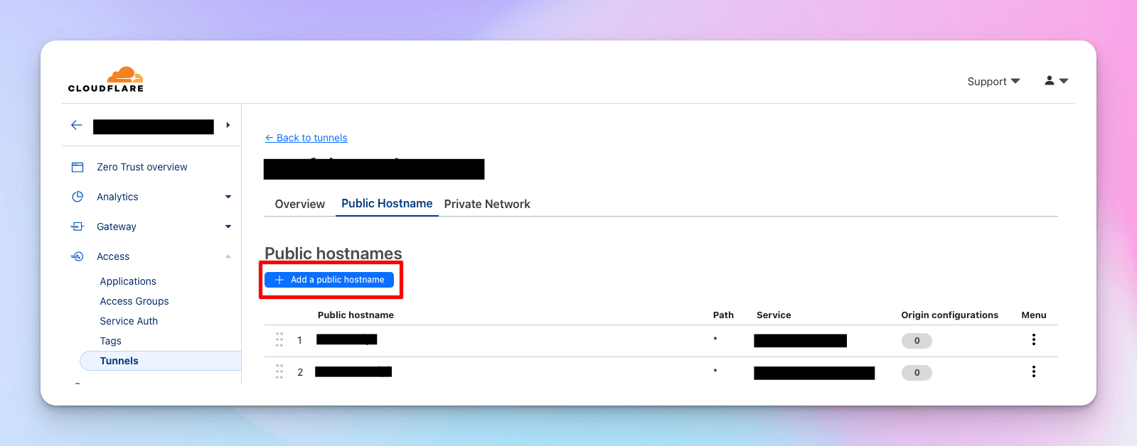 Add public hostname